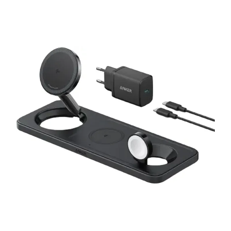 Anker MagGo Wireless Charging Station, 3-in-1 Pad, Qi2 15W (A25M1)