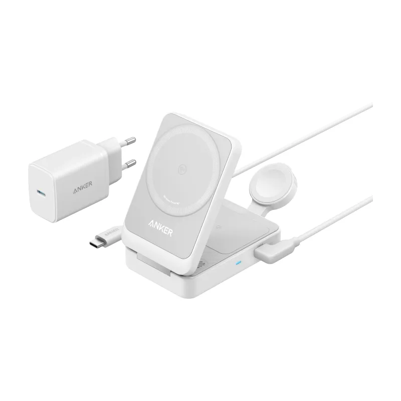 Anker MagGo Wireless Charging Station, Foldable 3-in-1, Qi2 15W (B2557)