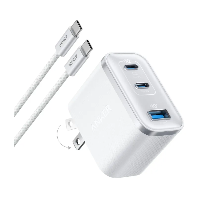Anker Nano Charger 70W 3-Port (2C+1A) (A121A) (White)