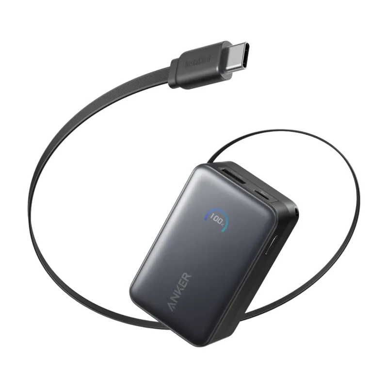 Anker Nano Power Bank 10,000mAh 45W with Retractable USB-C Cable (A1638)