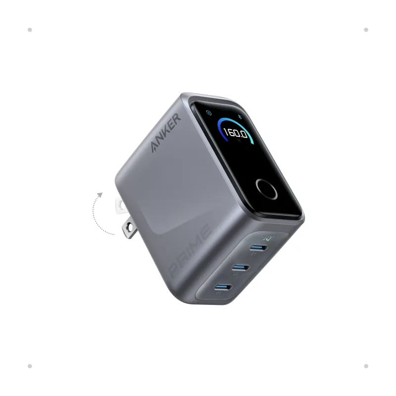Anker Prime Charger 160W 3-Port GaN with Smart Display (A2687)