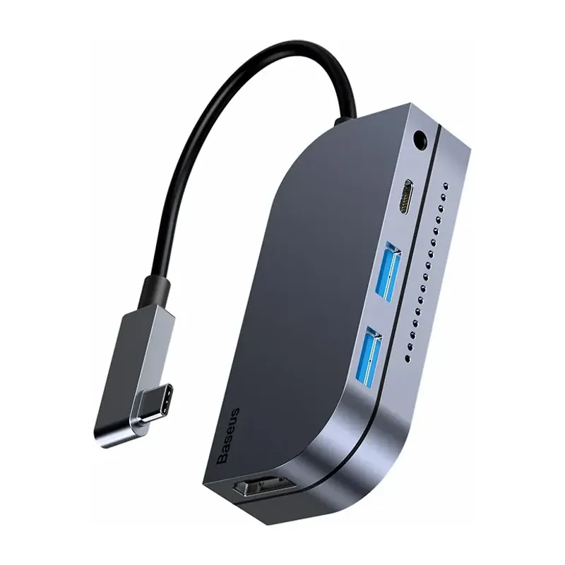 Baseus Bend Angle No.7 Multifunctional Type-C Hub (6-in-1, Space Gray)
