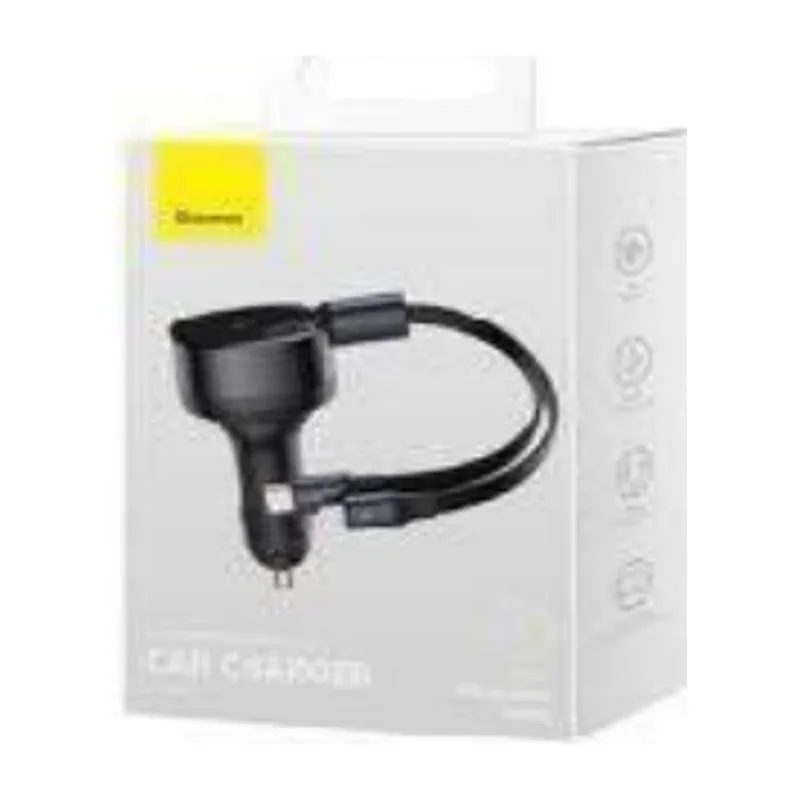 Baseus Enjoyment Retractable 2-in-1 Car Charger C+L 30W