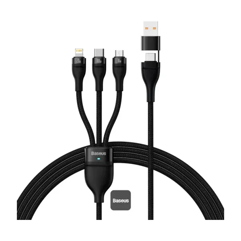 Baseus Flash Series 2 Two-for-Three Charging Cable USB+C to Micro+Lightning+C 100W 1.2m