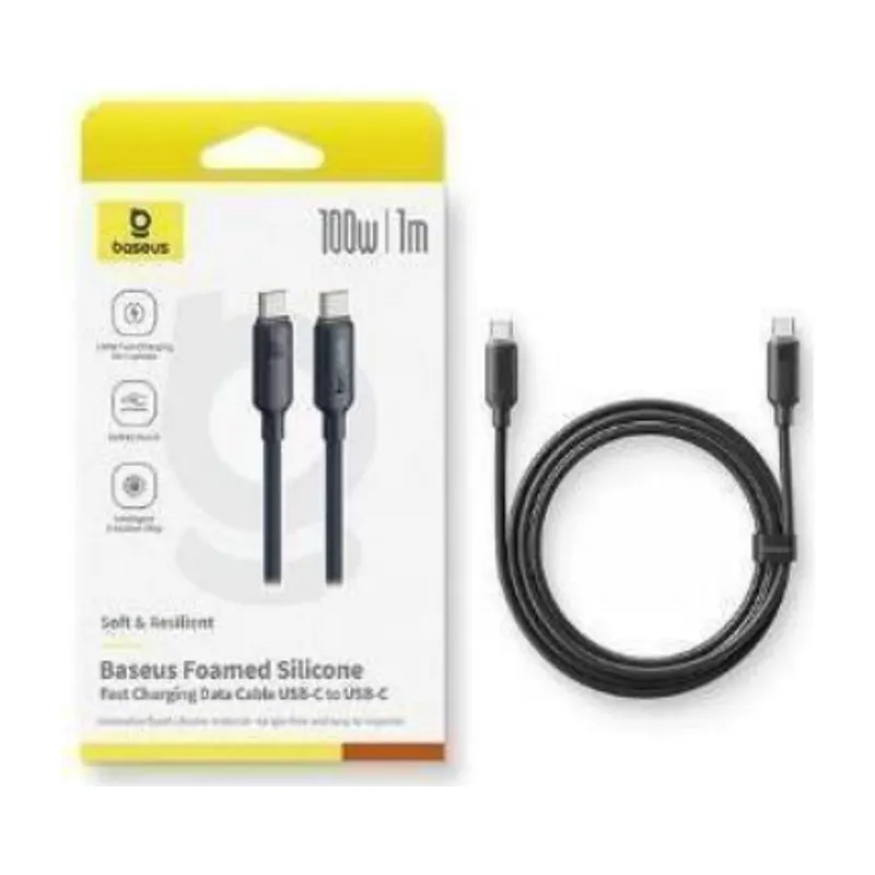 Baseus Foamed Silicone Fast Charging Cable USB-C to USB-C 100W 2m (Cosmic Black)