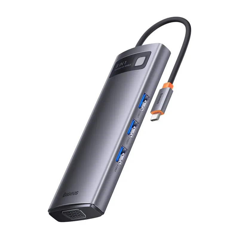 Baseus Metal Gleam Series 8-in-1 Type-C Hub Docking Station
