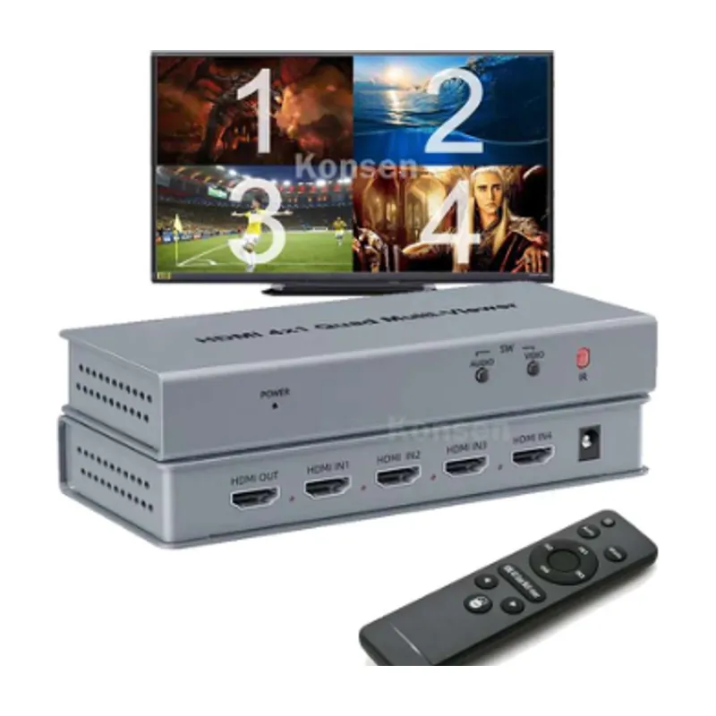 HDMI 4x1 Quad Multi-Viewer 4K 4-in-1 Out
