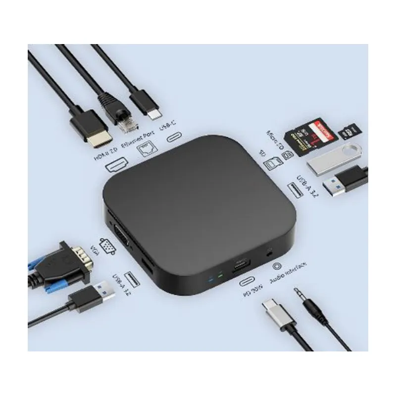 HP 11-in-1 Type-C Dock 3usb+1hdmi+1lan+1vga+Micro SD/SD Card+3.5mm+Type-C PD