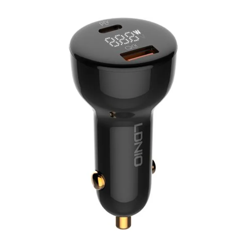 LDNIO C101 100W Dual-Port Car Charger (with USB-C Cable)