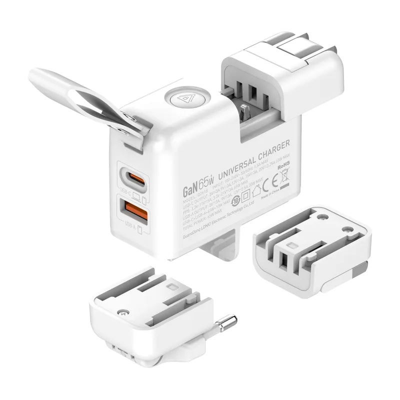 LDNIO Q2618 65W GaN Universal Travel Charger (with USB-C Cable)
