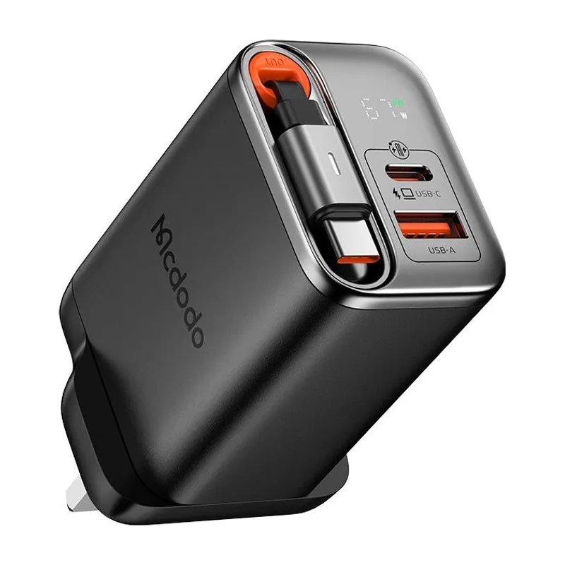 Mcdodo FreeGo 67W GaN Charger with Built-in Retractable USB-C Cable (CH-409)