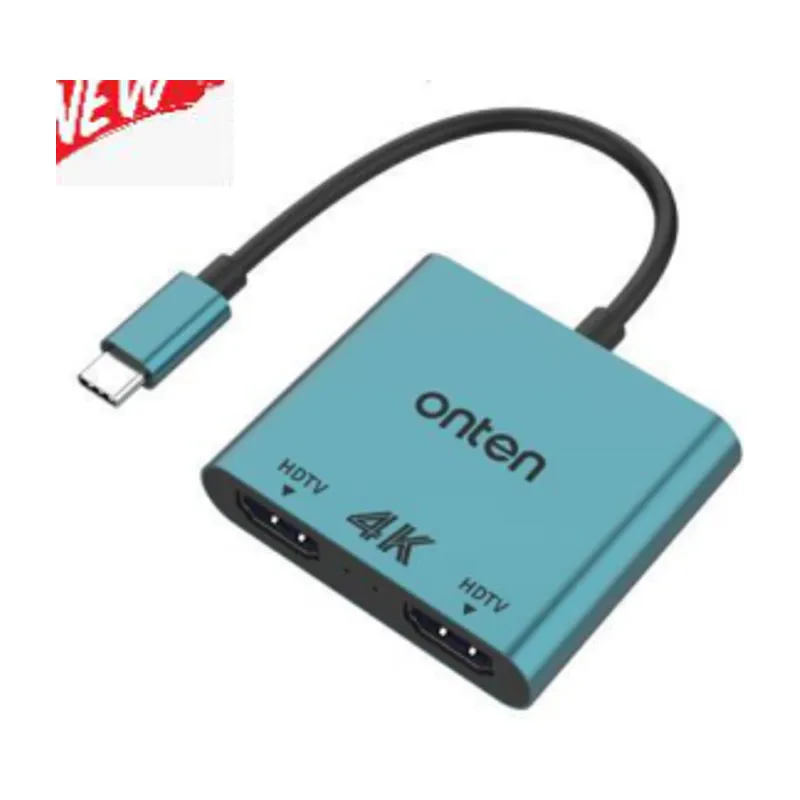 Onten 2-in-1 Type-C To HDMI*2 Adapter, 4K@30Hz