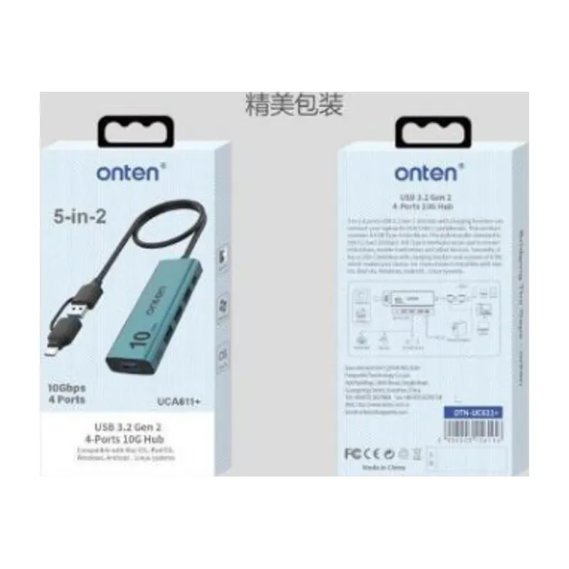 Onten 2-in-1(USB 3.0+USB-C) 10g Hub USB 3.2 Gen2x4+USB- C(PD 3.0)