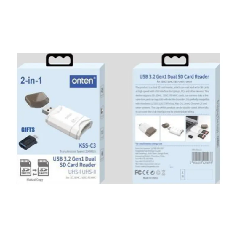 Onten 2-in-1 USB 3.2 Gen1 Dual SD Card Reader