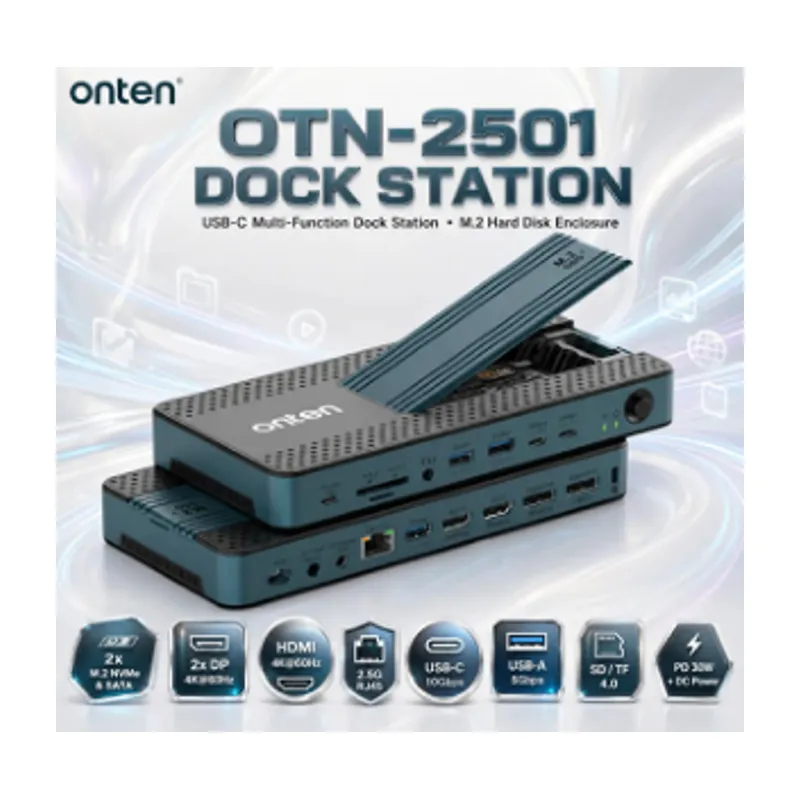 Onten 20-in-1 Multifunction Dock Station With Dual HDMI+Dual DP Port