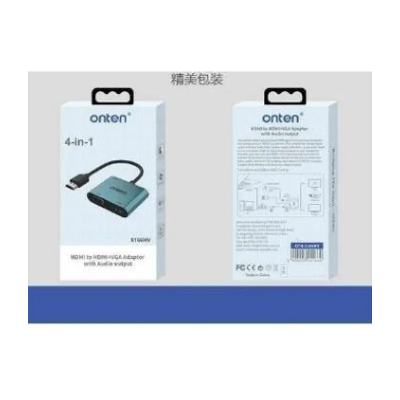 Onten 4-in-1 HDMI To HDMI + VGA+USB 3.0 With Audio Adapter