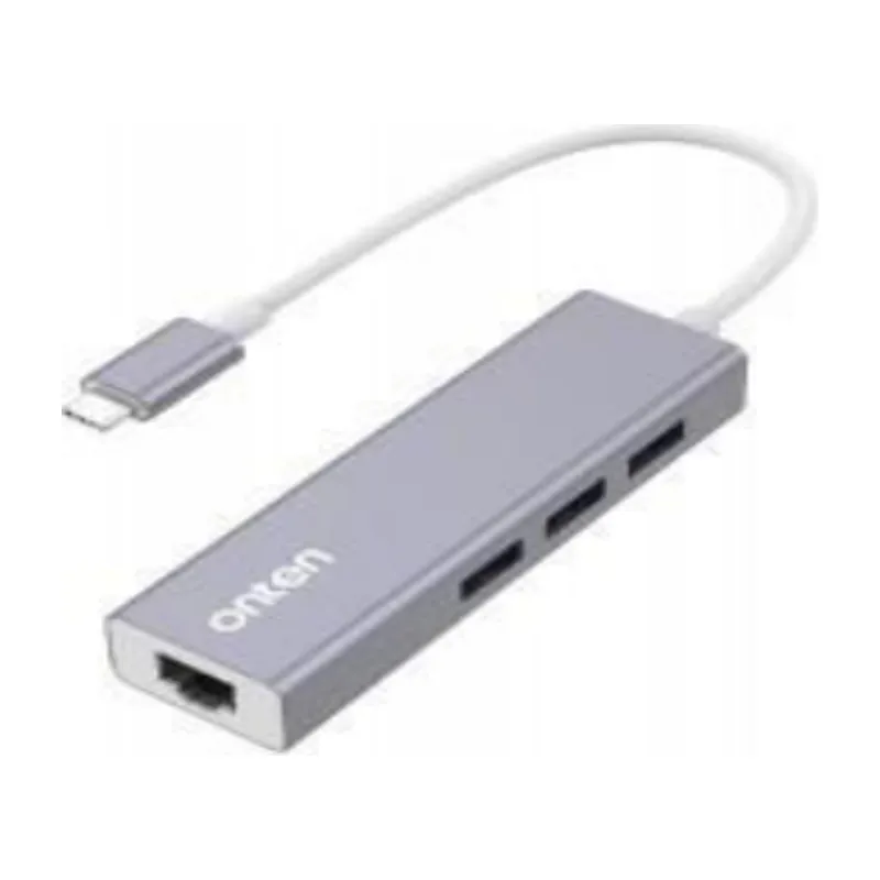 Onten 4-in-1 Type-C To RJ45(1000M) +USB 3.0*3 Hub
