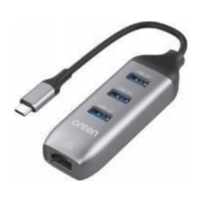 Onten 4-in-1 USB-C To GR45 (Gigabit Network) + USB 3.0 *3 Adapter