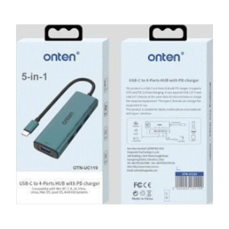 Onten 5-in-1 USB-C Hub(Aluminum