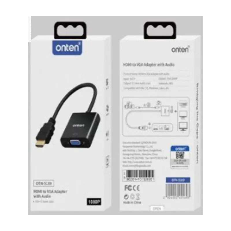 Onten HDMI To VGA Adapter, VGA 1080p+Audio Port