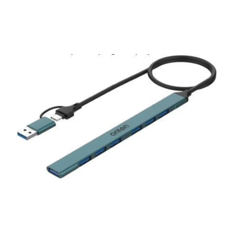 Onten OTN-UCA97027 In 2 USB-C/USB 3.0 Hub USB 2.0x6+USB 3.0
