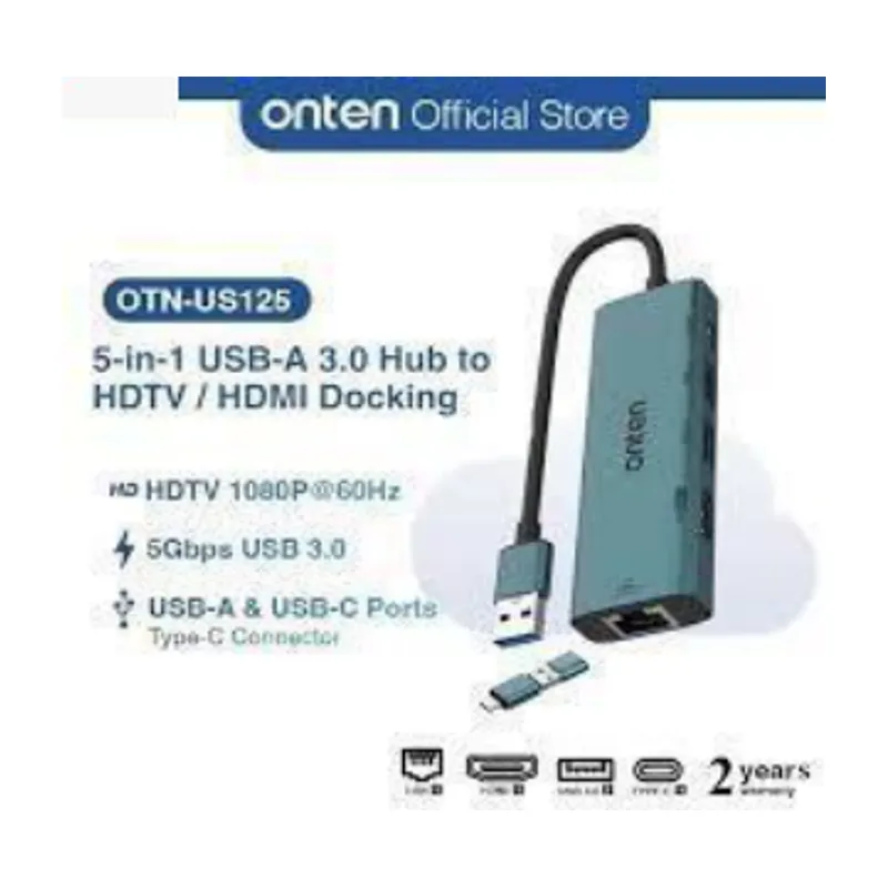 Onten USB 3.0 To HDMI Adapter With 100M Network Card USB 3.0+USB 2.0)