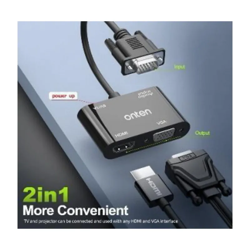 Onten VGA To HDMI+VGA Converter