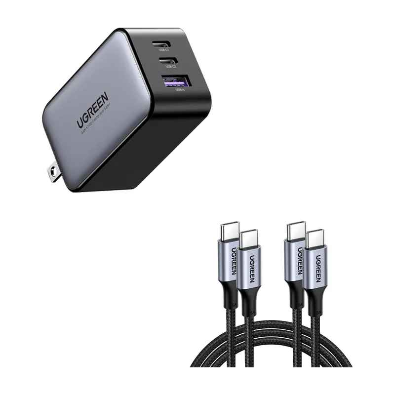 UGREEN Nexode 65W 3-Port USB-C GaN Charger with Cable (CD244, 50653)