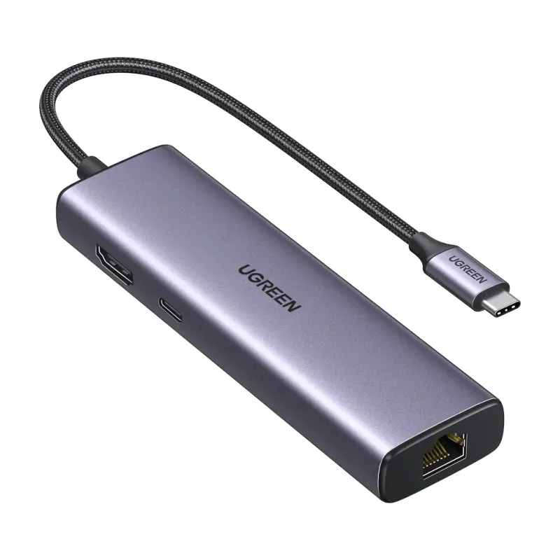 UGREEN Revodok 6-in-1 USB-C Hub with Gigabit Ethernet, 4K HDMI, 100W PD (15598)